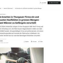 Sie brachen in Thurgauer Firma ein und klauten Hanfblüten in grossen Mengen: