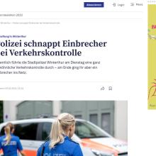 Verhaftung in Winterthur: Polizei schnappt Einbrecher bei Verkehrskontrolle