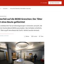 Überfall auf die BEKB Grenchen: Täter flüchtet Richtung Biel