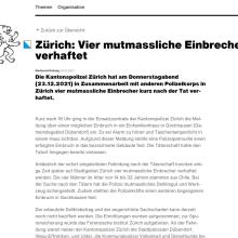 Vier mutmassliche Einbrecher verhaftet 