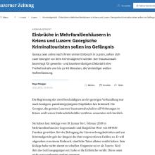 Einbrüche in Mehrfamilienhäusern in Kriens und Luzern: Georgische Kriminaltouristen sollen ins Gefängnis