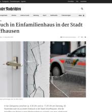 Einbruch in Einfamilienhaus in der Stadt Schaffhausen