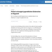 Polizei Obwalden schnappt jugendlichen Einbrecher in flagranti