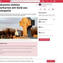 Unbekannte stehlen Trauerkarten mit Geld aus Totenkapelle