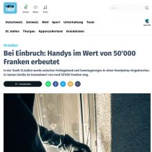 St.Gallen: Bei Einbruch Handys im Wert von 50'000 Franken erbeutet