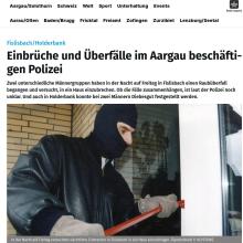 Einbrüche und Überfälle im Aargau beschäftigen Polizei