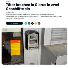 Täter brechen in Glarus in zwei Geschäfte ein