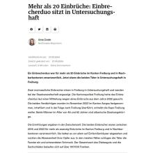 Freiburg: Mehr als 20 Einbrüche: Einbrecherduo sitzt in Untersuchungshaft