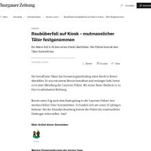 Raubüberfall auf Kiosk in Kriens – mutmasslicher Täter festgenommen