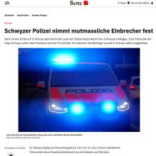 Schwyzer Polizei nimmt mutmassliche Einbrecher fest