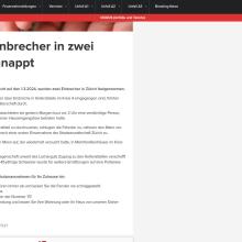 Zürich: Zwei Einbrecher in zwei Nächten geschnappt