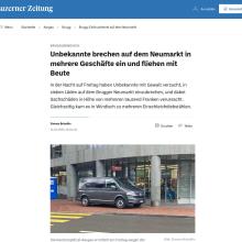 Brugg/Windisch: Unbekannte brechen auf dem Neumarkt in mehrere Geschäfte ein