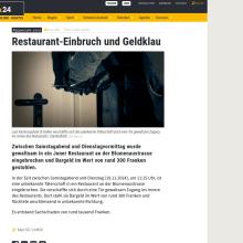 Rapperswil-Jona: Restaurant-Einbruch und Geldklau