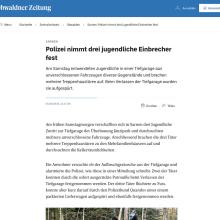 Sarnen: Polizei nimmt drei jugendliche Einbrecher fest