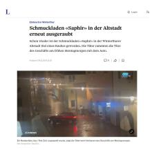 Einbruch in Winterthur: Schmuckladen «Saphir» in der Altstadt erneut ausgeraubt