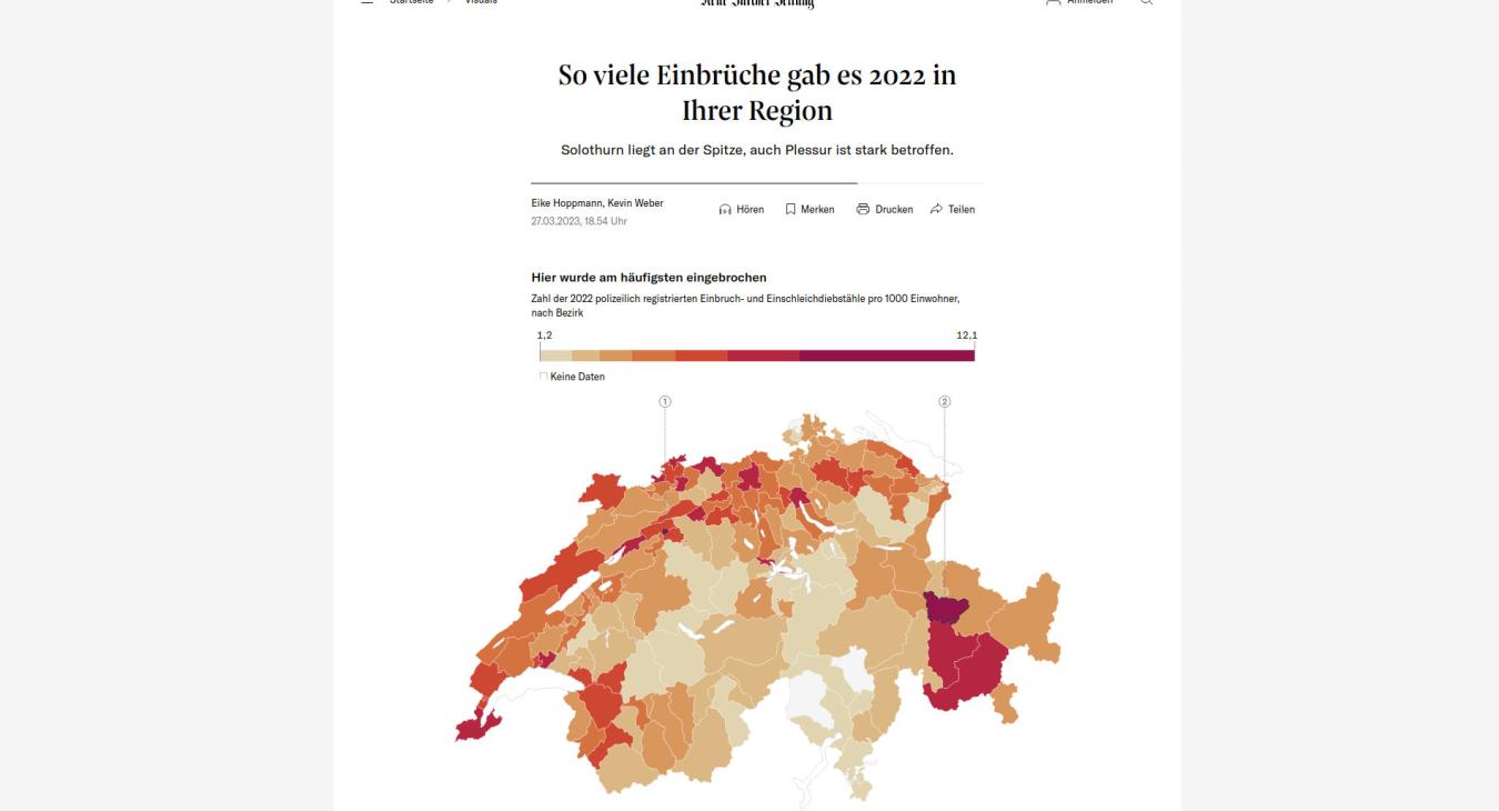 Einbrüche 2022 Schweiz