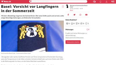 Basel: Vorsicht vor Langfingern in der Sommerzeit