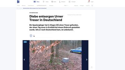 Diebe entsorgen Tresor aus Uri in Deutschland