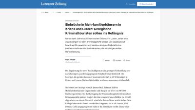 Einbrüche in Mehrfamilienhäusern in Kriens und Luzern: Georgische Kriminaltouristen sollen ins Gefängnis
