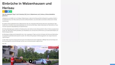 Einbrüche in Walzenhausen und Herisau