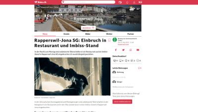 Rapperswil-Jona SG: Einbruch in Restaurant und Imbiss-Stand