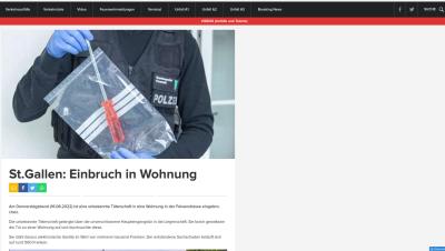 St.Gallen: Einbruch in Wohnung
