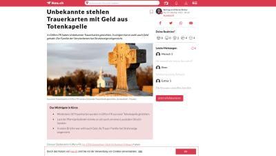 Unbekannte stehlen Trauerkarten mit Geld aus Totenkapelle