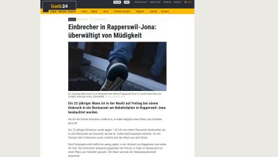 Einbrecher in Rapperswil-Jona: überwältigt von Müdigkeit