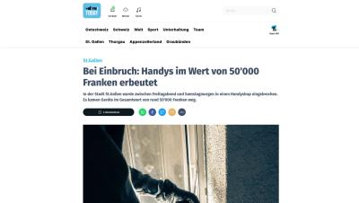 St.Gallen: Bei Einbruch Handys im Wert von 50'000 Franken erbeutet