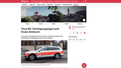 Thun BE: Verfolgungsjagd nach Kiosk-Einbruch