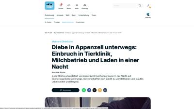 Diebe in Appenzell unterwegs: Einbruch in Tierklinik, Milchbetrieb und Laden in einer Nacht