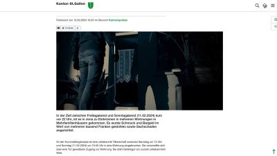 Rapperswil-Jona: Einbruchserie in Wohnungen