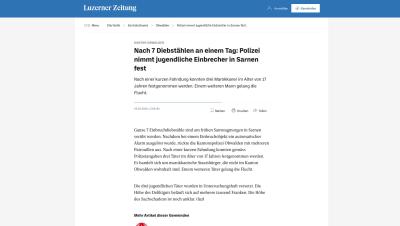 Nach 7 Diebstählen an einem Tag: Polizei nimmt jugendliche Einbrecher in Sarnen fest