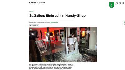 St.Gallen: Einbruch in Handy-Shop